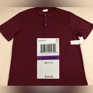 NEW..MEN TALL-XXL GRAND SLAM CLASSIC FIT SOLID GOLF POLO SS (FIG/MAROON)